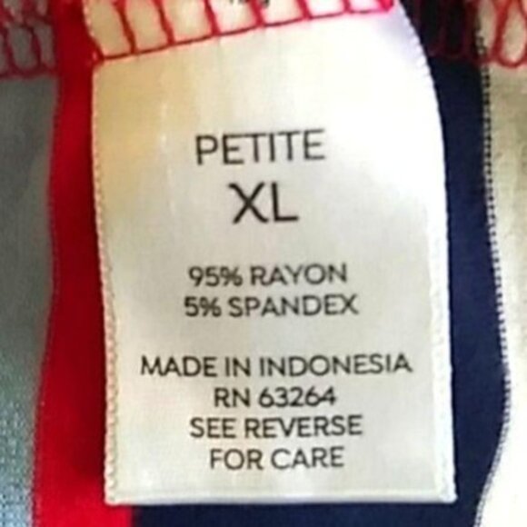 Westport Size Petite XL Dress Stripe Keyhole Front Tie-Knot Split Sleeves - Picture 8 of 9